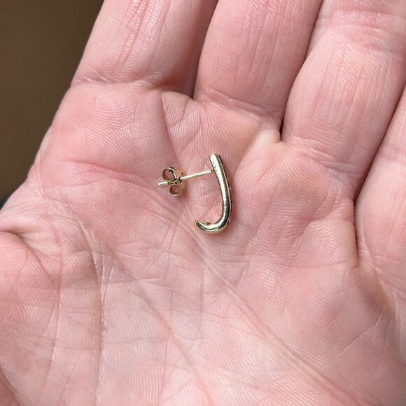 Princess Cut Sapphire Gold Earrings - Picture 5 of 6